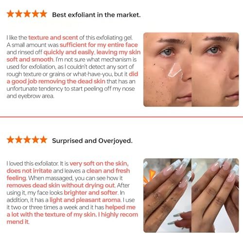 QUARXERY Purifying Exfoliating Gel 2-Pack: Gentle Facial Peeling Gel Scrub for Cleansing Dirt & Oils Avelisse