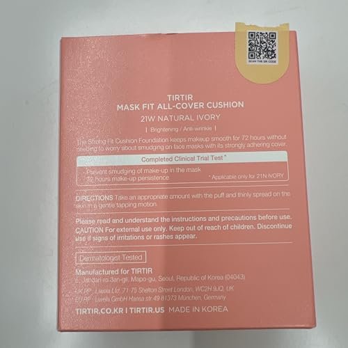 TIRTIR Mask Fit All Cover Pink Cushion Foundation - High Coverage Velvety Matte Finish, Lightweight Korean Cushion (#21W Natural Ivory, Full Size 0.63 Fl Oz) - görsel 16