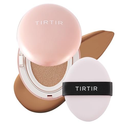 TIRTIR Mask Fit All Cover Pink Cushion Foundation - High Coverage, Velvety Matte Finish, Lightweight, Flawless, Corrects Redness (#33C Hazel, Full Size, 0.63 Fl Oz) - görsel 2