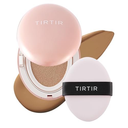 TIRTIR Mask Fit All Cover Pink Cushion Foundation - High Coverage Velvety Matte Finish, Lightweight Flawless Corrects Redness (#33N Macchiato, Full Size 0.63 Fl Oz) - görsel 2