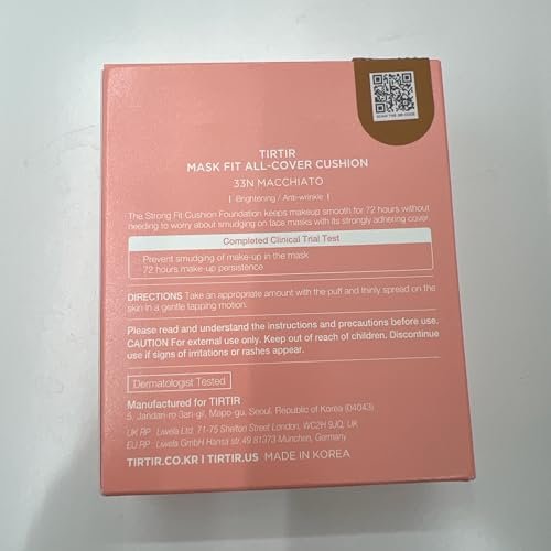 TIRTIR Mask Fit All Cover Pink Cushion Foundation - High Coverage Velvety Matte Finish, Lightweight Flawless Corrects Redness (#33N Macchiato, Full Size 0.63 Fl Oz) - görsel 16