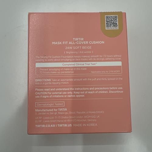 TIRTIR Mask Fit All Cover Pink Cushion Foundation - High Coverage Velvety Matte Finish, Lightweight Flawless Look, Corrects Redness, Korean Cushion (#24W Soft Beige, Full Size 0.63 Fl Oz) - görsel 16