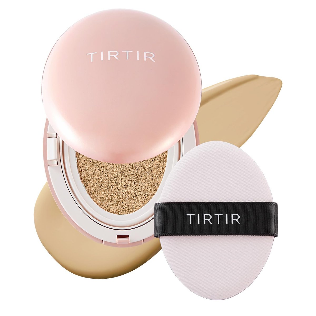 TIRTIR Mask Fit All Cover Pink Cushion Foundation - High Coverage Velvety Matte Finish, Lightweight Flawless Look, Corrects Redness, Korean Cushion (#24W Soft Beige, Full Size 0.63 Fl Oz) - görsel 1
