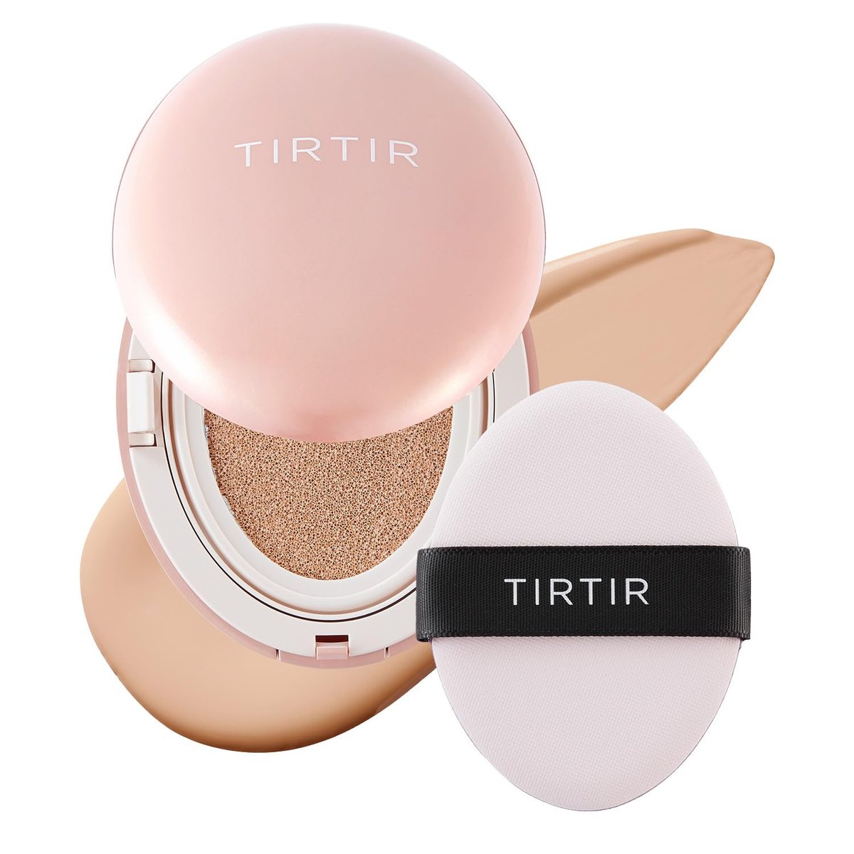 TIRTIR Mask Fit All Cover Pink Cushion Foundation - High Coverage, Velvety Matte Finish, Lightweight, Flawless, Corrects Redness, Korean Cushion (#21C Cool Ivory, Full Size, 0.63 Fl Oz) - görsel 1