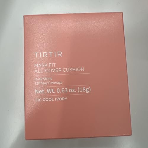 TIRTIR Mask Fit All Cover Pink Cushion Foundation - High Coverage, Velvety Matte Finish, Lightweight, Flawless, Corrects Redness, Korean Cushion (#21C Cool Ivory, Full Size, 0.63 Fl Oz) - görsel 14