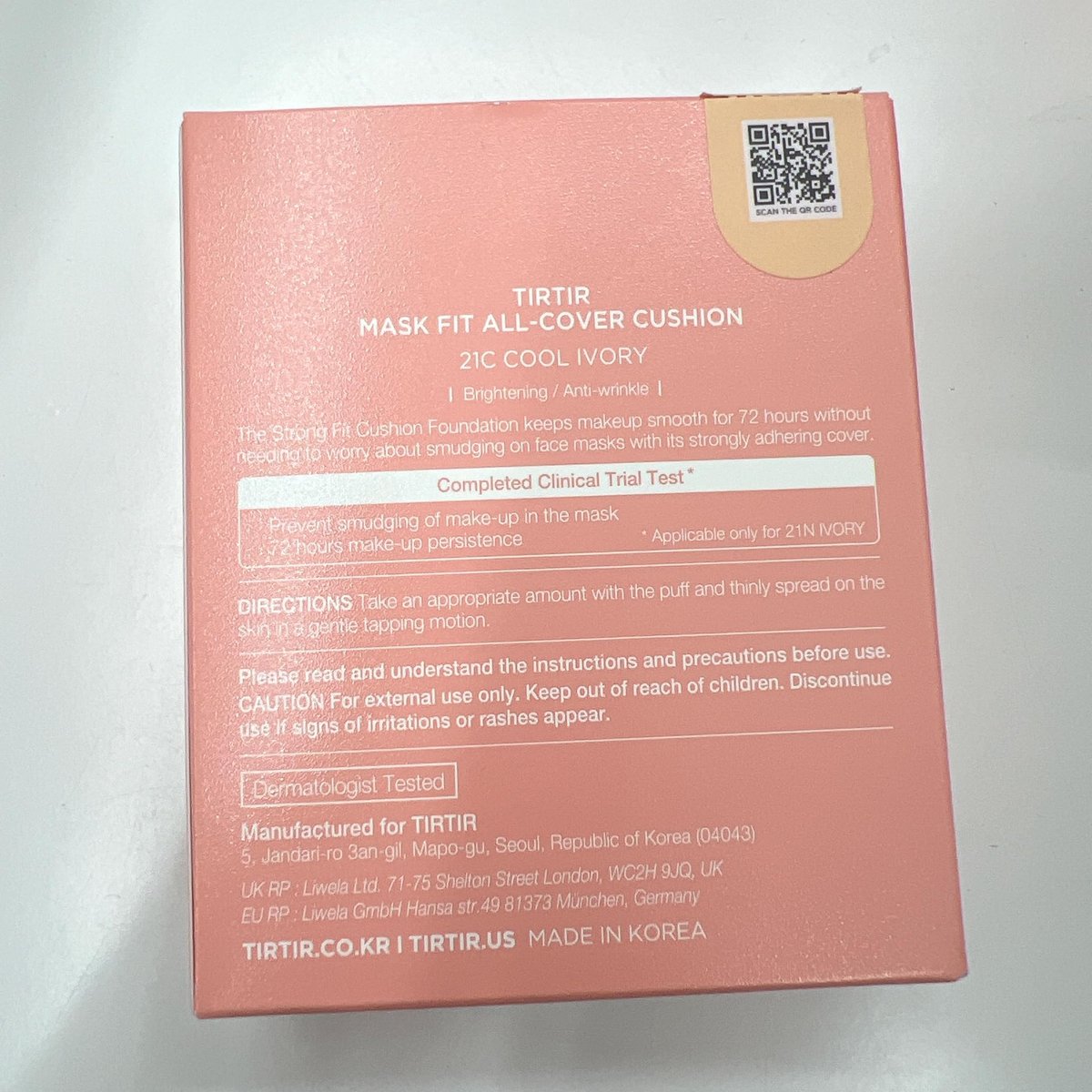 TIRTIR Mask Fit All Cover Pink Cushion Foundation - High Coverage, Velvety Matte Finish, Lightweight, Flawless, Corrects Redness, Korean Cushion (#21C Cool Ivory, Full Size, 0.63 Fl Oz) - görsel 15