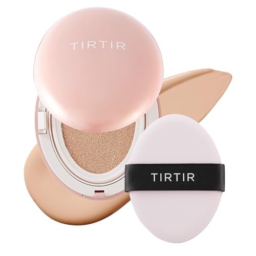 TIRTIR Mask Fit All Cover Pink Cushion Foundation - High Coverage, Velvety Matte Finish, Lightweight, Flawless, Corrects Redness, Korean Cushion (#21C Cool Ivory, Full Size, 0.63 Fl Oz) - görsel 2