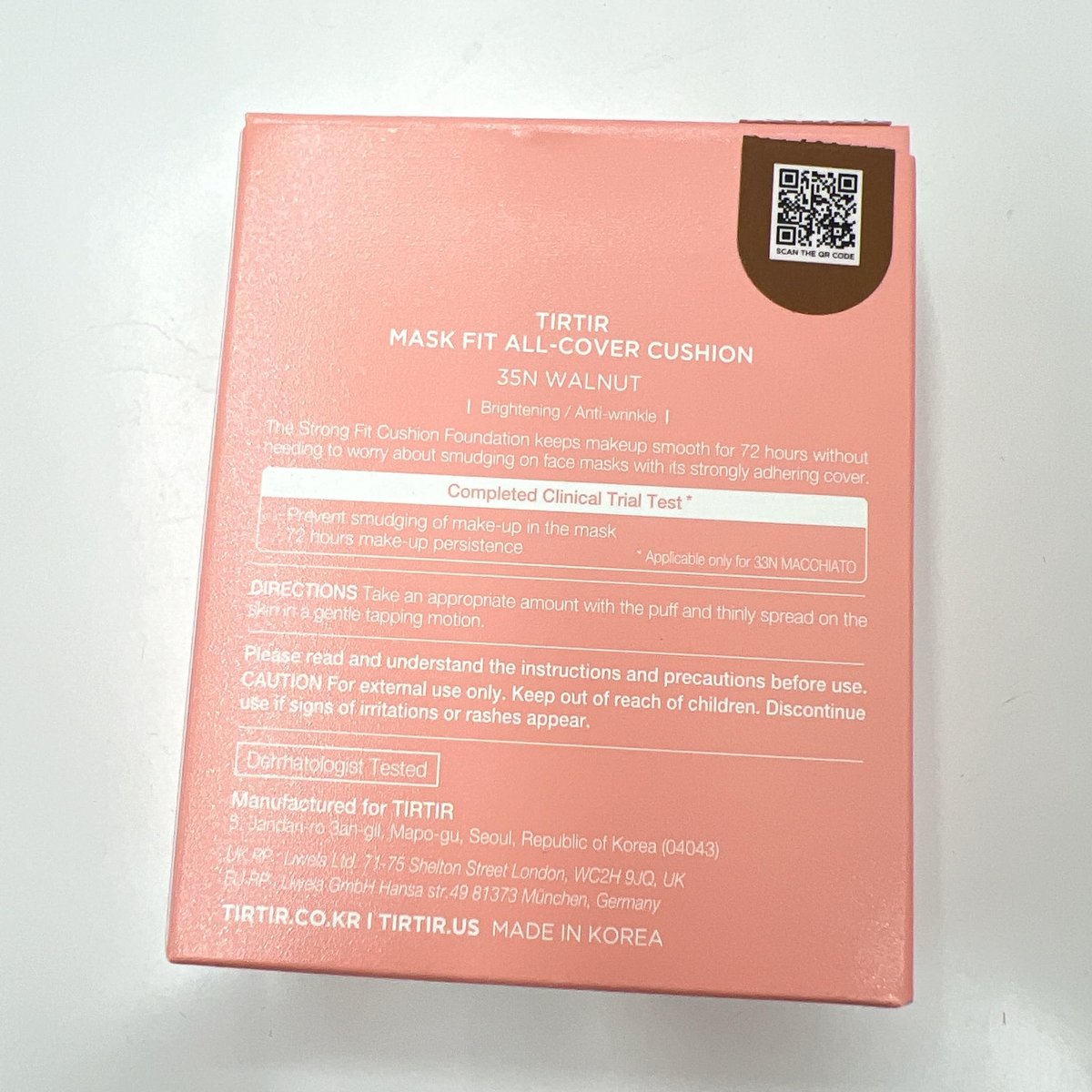 TIRTIR Mask Fit All Cover Pink Cushion Foundation - #35N Walnut, Full Size, 0.63 Fl Oz - High Coverage Velvety Matte Finish - görsel 15