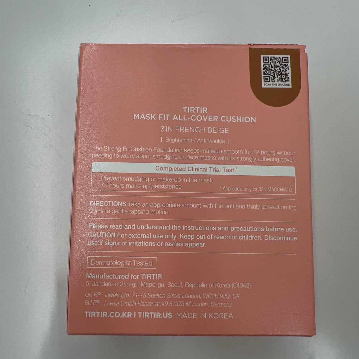 TIRTIR Mask Fit All Cover Pink Cushion Foundation - High Coverage, Velvety Matte Finish, Lightweight, Flawless, Corrects Redness (#31N French Beige, Full Size 0.63 Fl Oz) - görsel 15