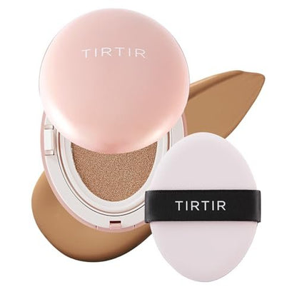 TIRTIR Mask Fit All Cover Pink Cushion Foundation - High Coverage, Velvety Matte Finish, Lightweight, Flawless, Corrects Redness (#31N French Beige, Full Size 0.63 Fl Oz)