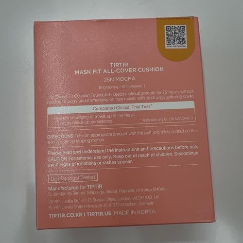 TIRTIR Mask Fit All Cover Pink Cushion Foundation - High Coverage, Velvety Matte Finish, Lightweight, Flawless, Corrects Redness (#25N Mocha, Full Size 0.63 Fl Oz) - görsel 16