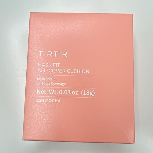 TIRTIR Mask Fit All Cover Pink Cushion Foundation - High Coverage, Velvety Matte Finish, Lightweight, Flawless, Corrects Redness (#25N Mocha, Full Size 0.63 Fl Oz) - görsel 14