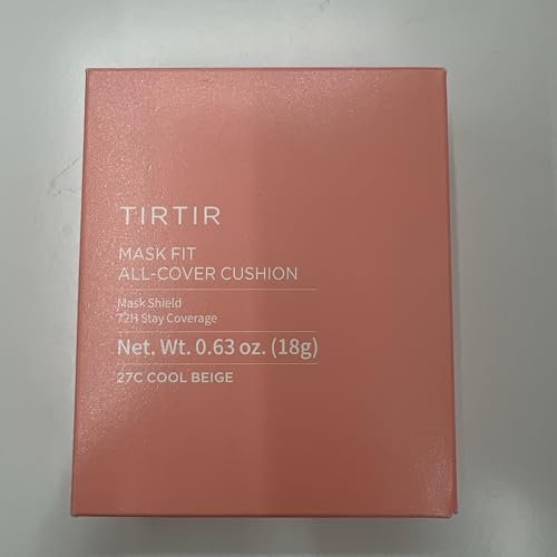 TIRTIR Mask Fit All Cover Pink Cushion Foundation - High Coverage, Velvety Matte Finish, Lightweight, Flawless, Corrects Redness - #27C Cool Beige, Full Size 0.63 Fl Oz - görsel 14