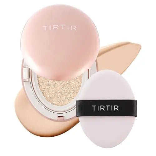 TIRTIR Mask Fit All Cover Pink Cushion Foundation - #13N Fair Ivory, High Coverage Velvety Matte Finish, Lightweight Korean Cushion (Full Size, 0.63 Fl Oz) Avelisse