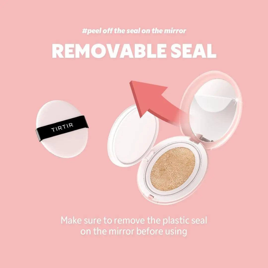 TIRTIR Mask Fit All Cover Pink Cushion Foundation - #13N Fair Ivory, High Coverage Velvety Matte Finish, Lightweight Korean Cushion (Full Size, 0.63 Fl Oz) Avelisse