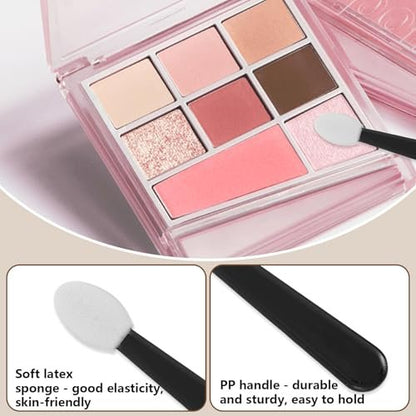 Giantree 50 Pcs Disposable Eyeshadow Applicators - Mini Eye Shadow Sponge Applicators Portable Travel Brushes for Women