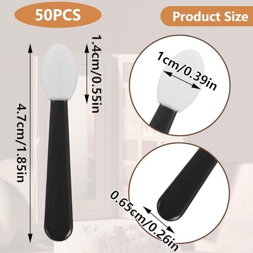 Giantree 50 Pcs Disposable Eyeshadow Applicators - Mini Eye Shadow Sponge Applicators Portable Travel Brushes for Women - görsel 10