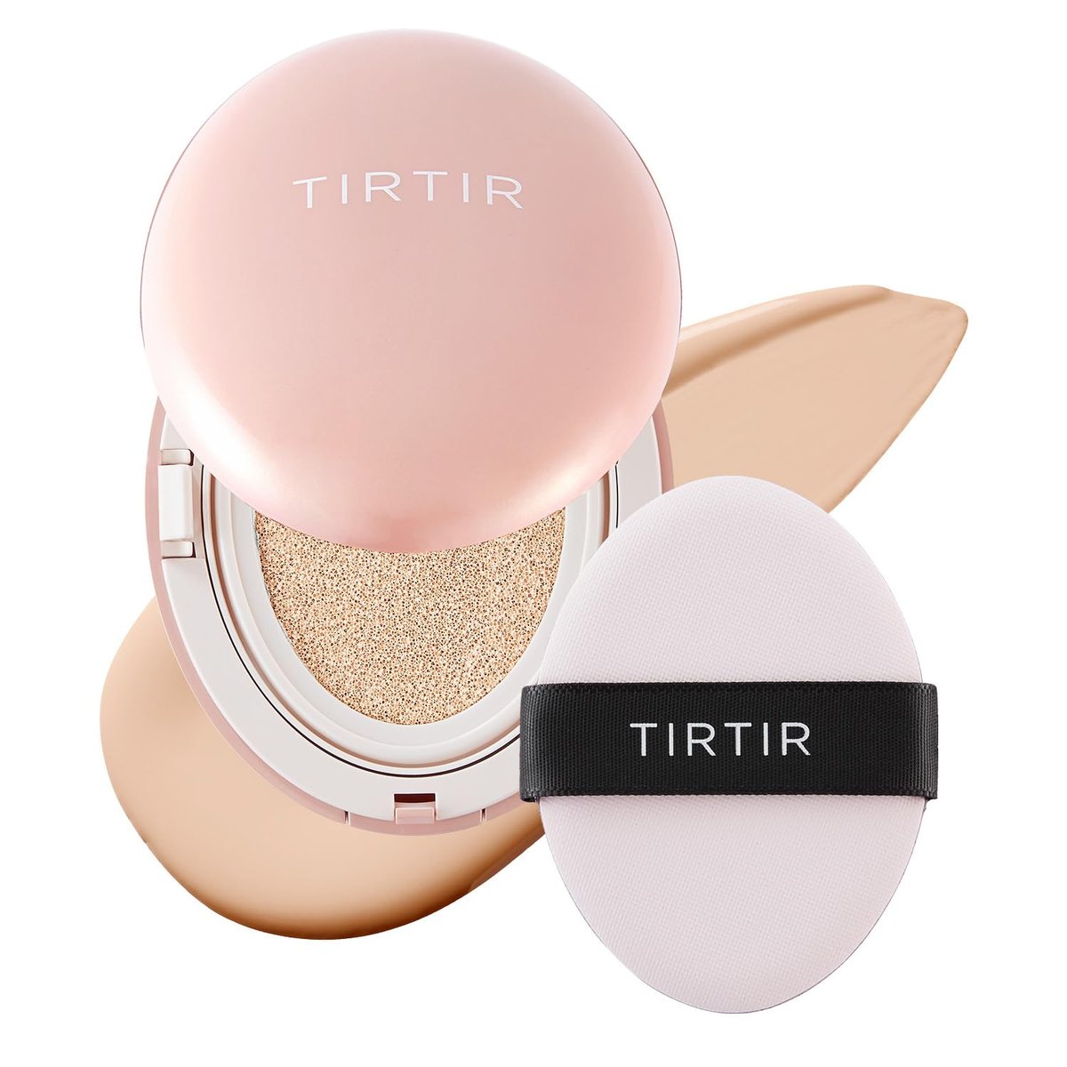 TIRTIR Mask Fit All Cover Pink Cushion Foundation - High Coverage, Velvety Matte Finish, Lightweight, Flawless, Corrects Redness, Korean Cushion (#15C Fair Porcelain, Full Size, 0.63 Fl Oz) Avelisse