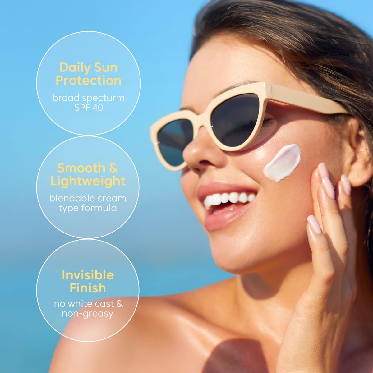 THANKYOU FARMER Sun Project Moisture Sun Cream SPF 40 – Korean Sunscreen with Panthenol, Fragrance Free, Broad Spectrum, No White Cast, 1.69 fl oz Avelisse