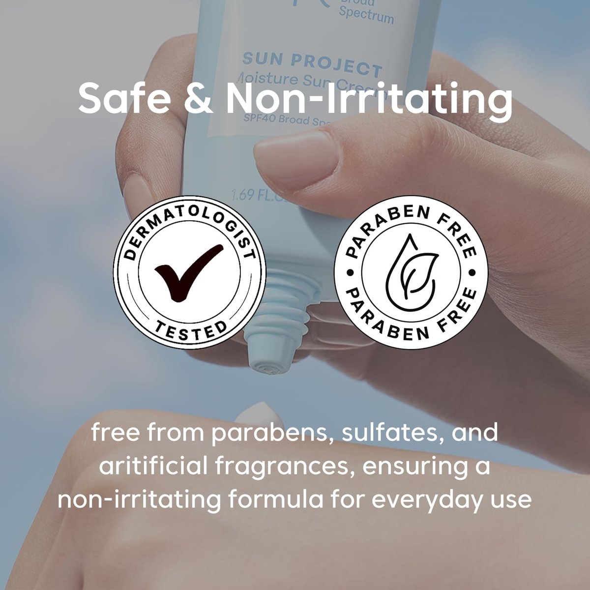 THANKYOU FARMER Sun Project Moisture Sun Cream SPF 40 – Korean Sunscreen with Panthenol, Fragrance Free, Broad Spectrum, No White Cast, 1.69 fl oz Avelisse