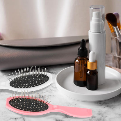 Wig Brush 2 Pcs - Stainless Steel Detangling Brushes for Synthetic & Human Hair Wigs, Portable Comb for Women