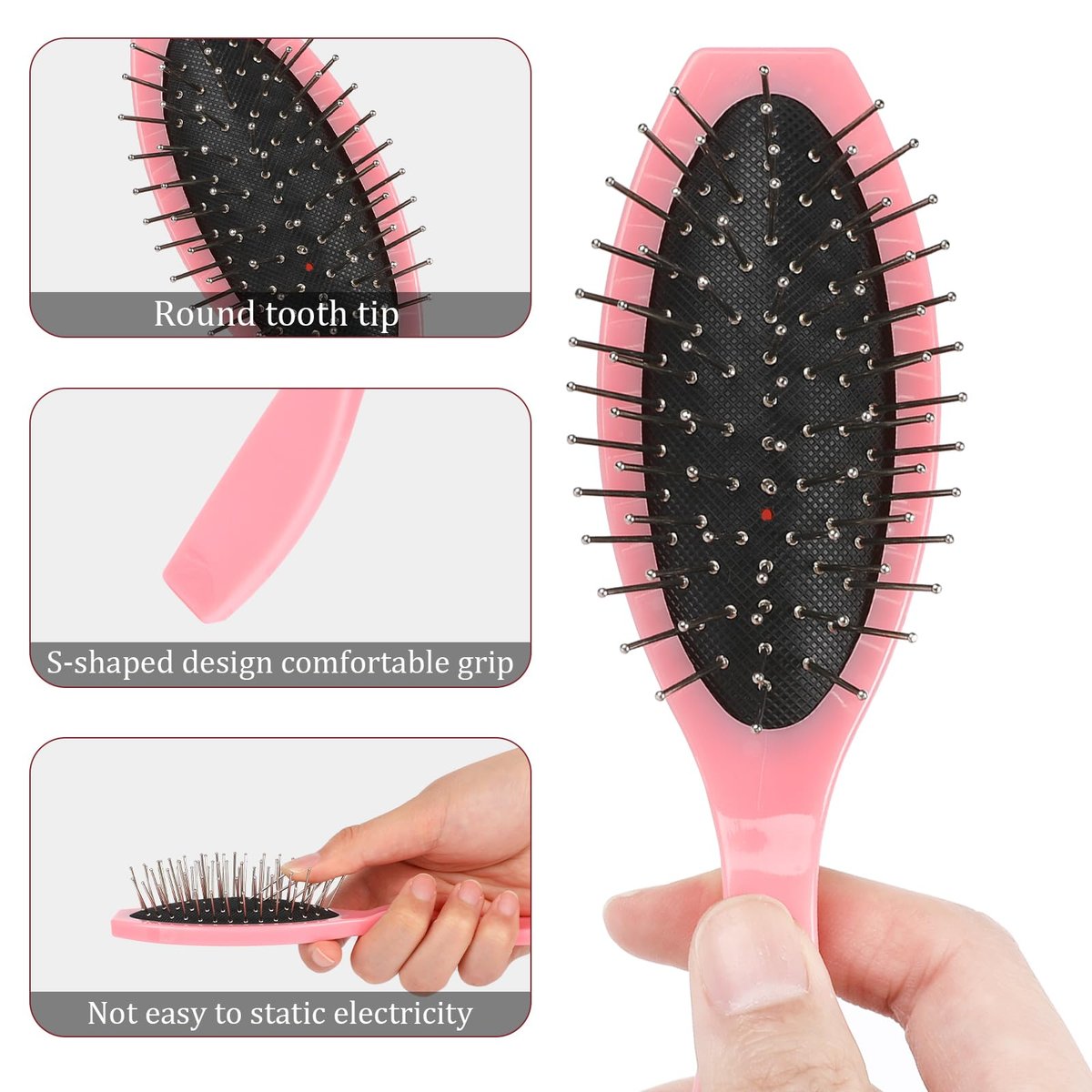 Wig Brush 2 Pcs - Stainless Steel Detangling Brushes for Synthetic & Human Hair Wigs, Portable Comb for Women - görsel 5