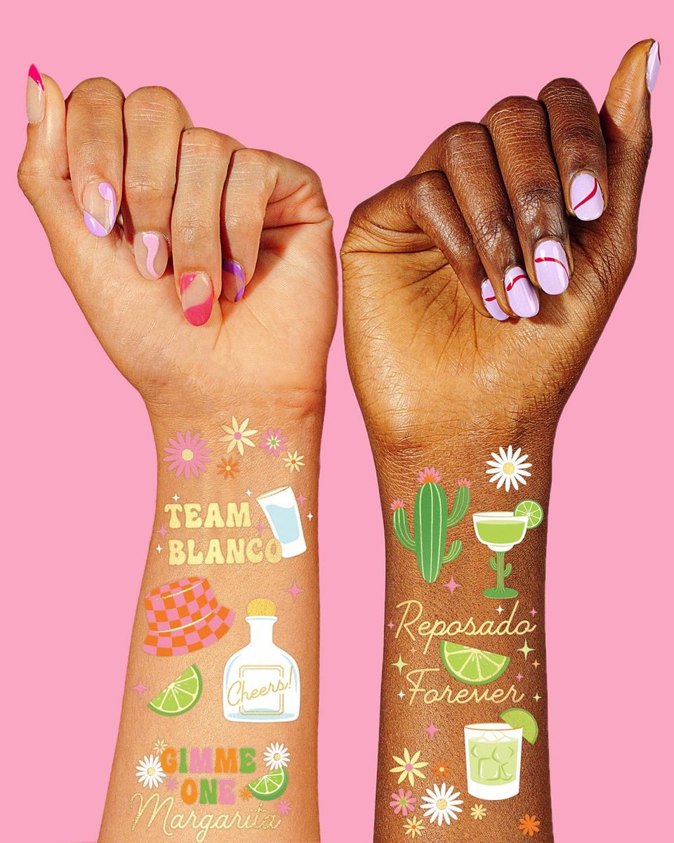 xo, Fetti Margarita Temporary Tattoos - 54 Gold Foil Pieces | Tequila Bachelorette Party Favors, Cinco De Mayo Accessories, Cactus Birthday Activity - görsel 5