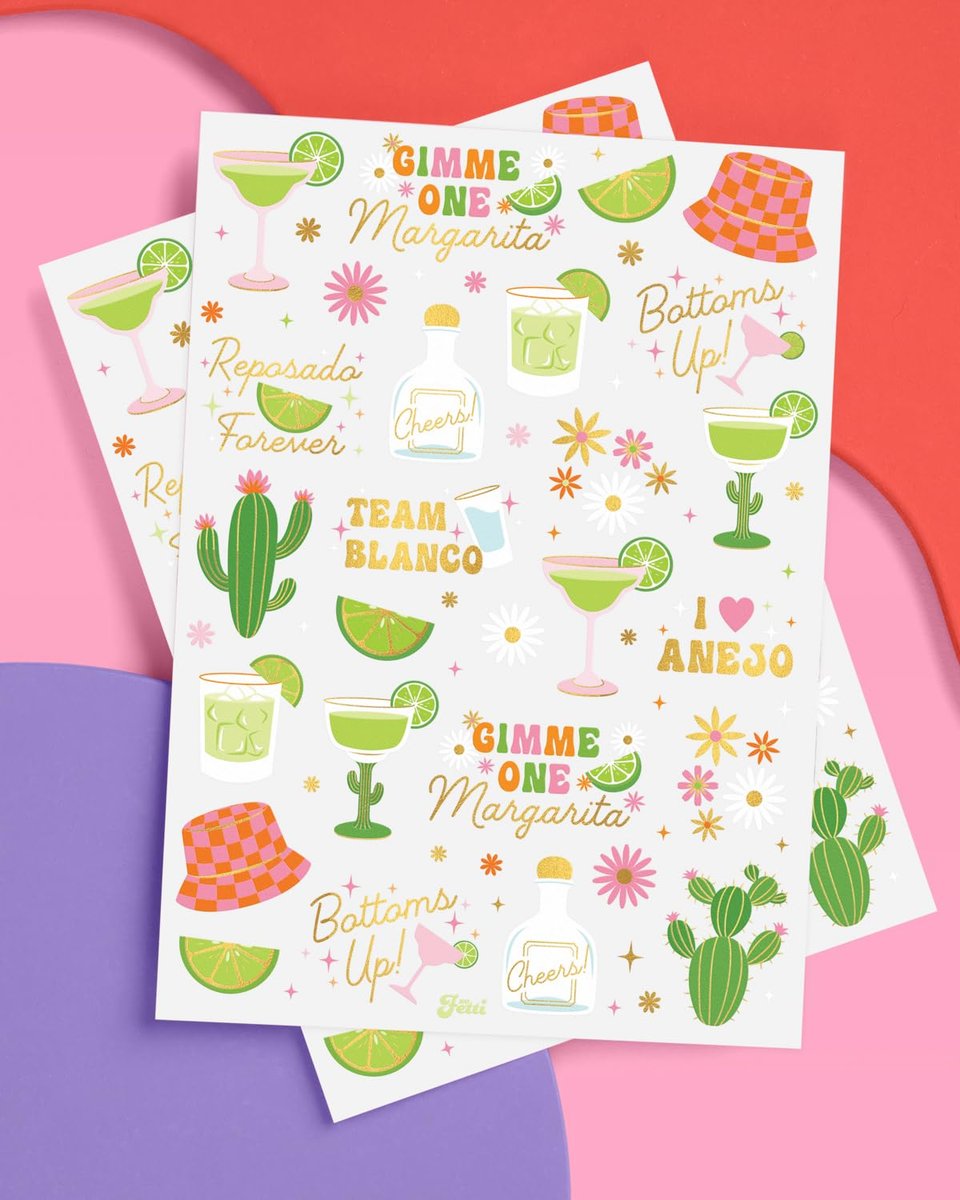 xo, Fetti Margarita Temporary Tattoos - 54 Gold Foil Pieces | Tequila Bachelorette Party Favors, Cinco De Mayo Accessories, Cactus Birthday Activity - görsel 3