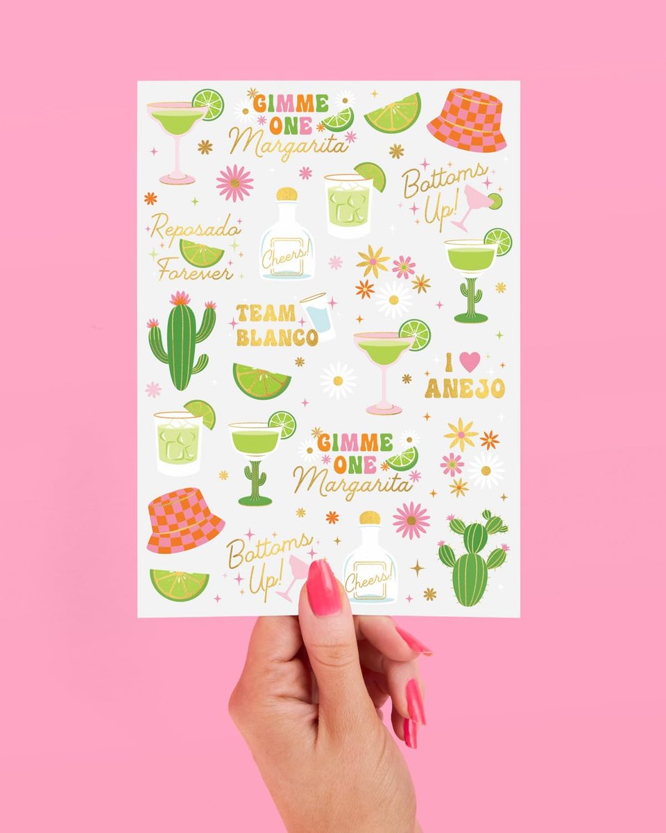 xo, Fetti Margarita Temporary Tattoos - 54 Gold Foil Pieces | Tequila Bachelorette Party Favors, Cinco De Mayo Accessories, Cactus Birthday Activity - görsel 9