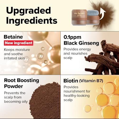 I DEW CARE Biotin Clarifying Dry Shampoo - Tap Secret Brown | Strengthening & Volumizing Powder for Brunettes | Refillable, Travel Size, Non-Aerosol | Korean Ginseng Infused | 0.26 Oz Avelisse