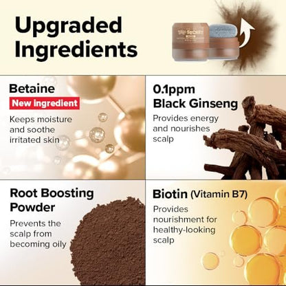I DEW CARE Biotin Clarifying Dry Shampoo - Tap Secret Brown | Strengthening & Volumizing Powder for Brunettes | Refillable, Travel Size, Non-Aerosol | Korean Ginseng Infused | 0.26 Oz Avelisse
