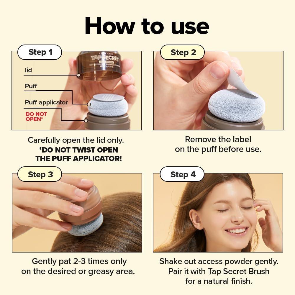 I DEW CARE Biotin Clarifying Dry Shampoo - Tap Secret Brown | Strengthening & Volumizing Powder for Brunettes | Refillable, Travel Size, Non-Aerosol | Korean Ginseng Infused | 0.26 Oz Avelisse