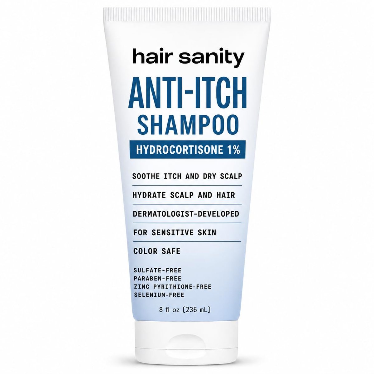 ITCHY SCALP SHAMPOO (Hydrocortisone 1%) – Anti-Itch Treatment for Dry Scalp, Eczema, & Inflammation Relief | Color Safe, Sulfate-Free, Dermatologist Patented Formula for Men & Women Avelisse