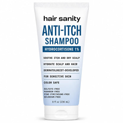 ITCHY SCALP SHAMPOO (Hydrocortisone 1%) – Anti-Itch Treatment for Dry Scalp, Eczema, & Inflammation Relief | Color Safe, Sulfate-Free, Dermatologist Patented Formula for Men & Women Avelisse