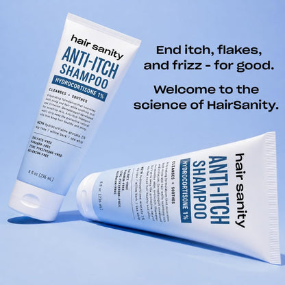 ITCHY SCALP SHAMPOO (Hydrocortisone 1%) – Anti-Itch Treatment for Dry Scalp, Eczema, & Inflammation Relief | Color Safe, Sulfate-Free, Dermatologist Patented Formula for Men & Women Avelisse