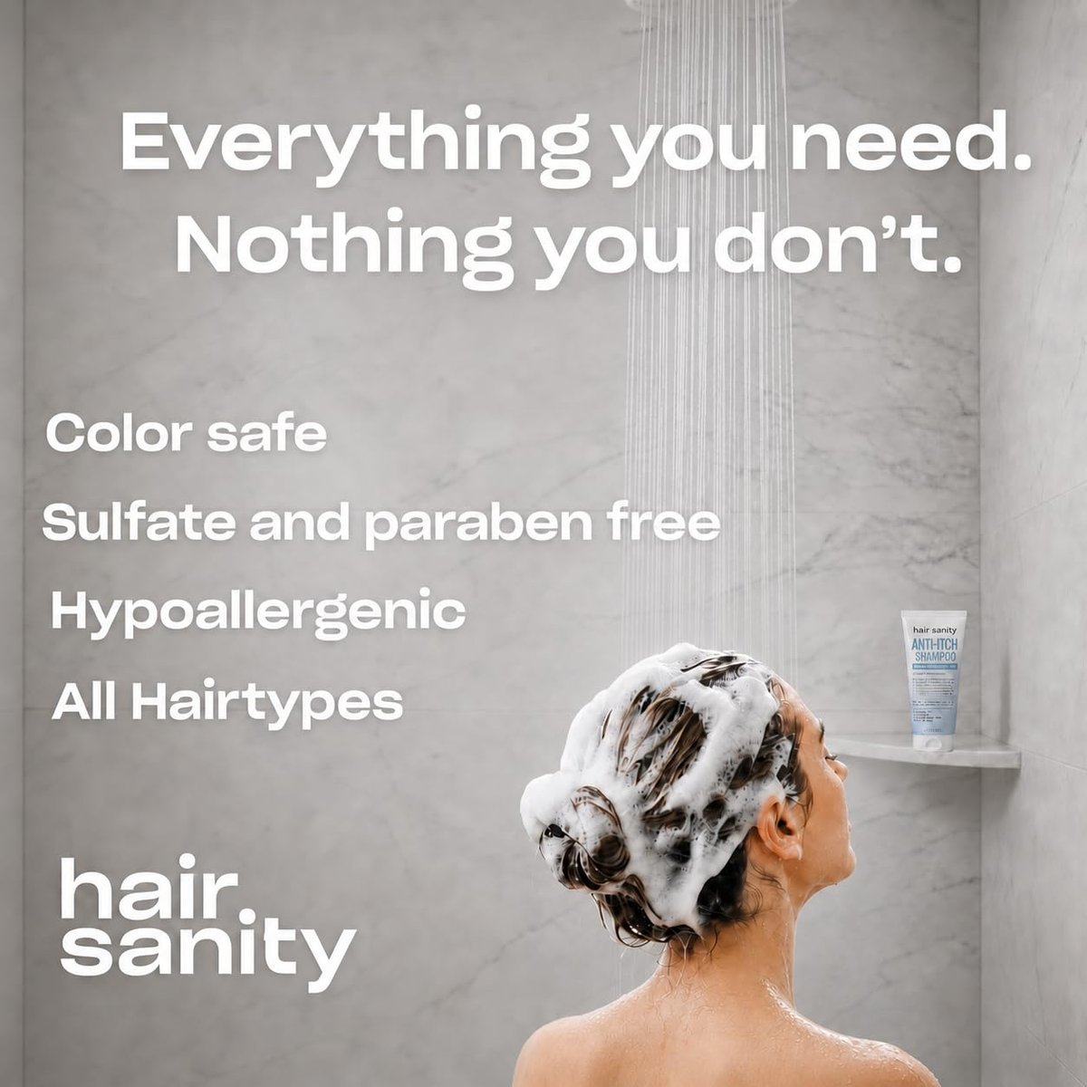 ITCHY SCALP SHAMPOO (Hydrocortisone 1%) – Anti-Itch Treatment for Dry Scalp, Eczema, & Inflammation Relief | Color Safe, Sulfate-Free, Dermatologist Patented Formula for Men & Women Avelisse