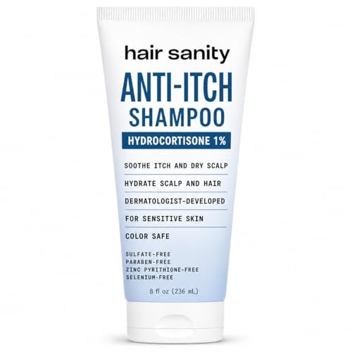 ITCHY SCALP SHAMPOO (Hydrocortisone 1%) – Anti-Itch Treatment for Dry Scalp, Eczema, & Inflammation Relief | Color Safe, Sulfate-Free, Dermatologist Patented Formula for Men & Women Avelisse