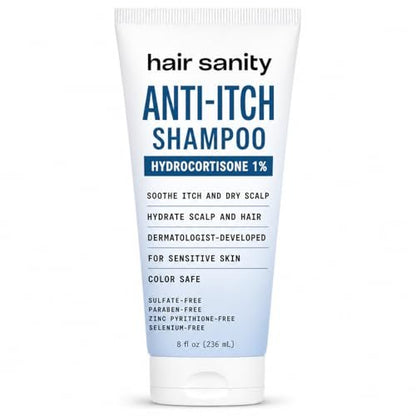 ITCHY SCALP SHAMPOO (Hydrocortisone 1%) – Anti-Itch Treatment for Dry Scalp, Eczema, & Inflammation Relief | Color Safe, Sulfate-Free, Dermatologist Patented Formula for Men & Women Avelisse