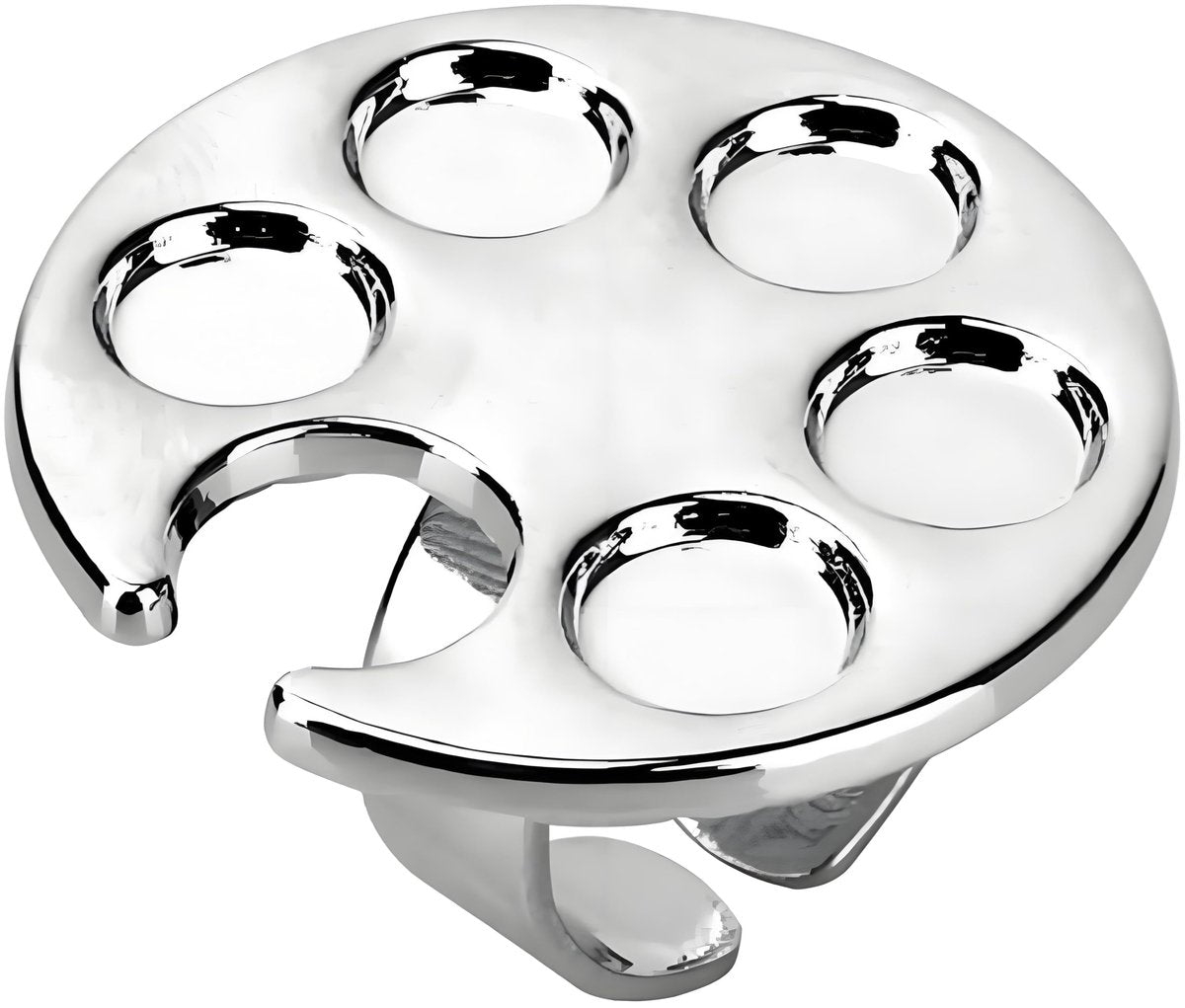 Silver Mini Manicure Palette – Metal Paint Palette for Nail Art & Makeup - görsel 1