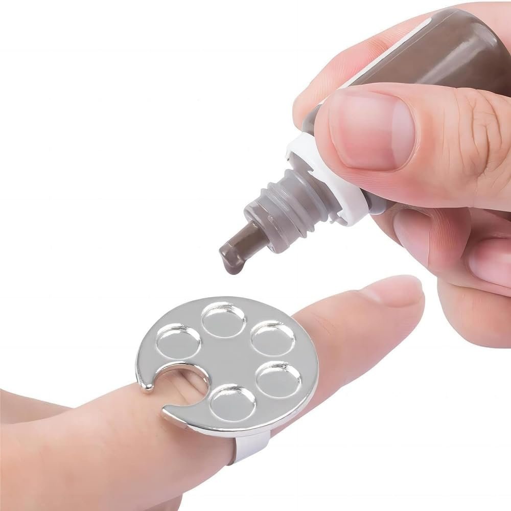 Silver Mini Manicure Palette – Metal Paint Palette for Nail Art & Makeup - görsel 11