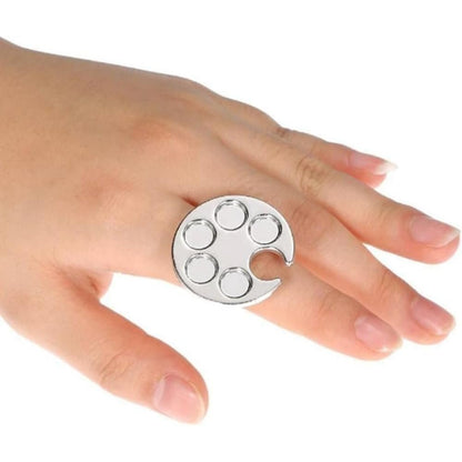 Silver Mini Manicure Palette – Metal Paint Palette for Nail Art & Makeup