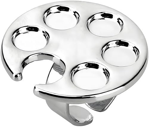 Silver Mini Manicure Palette – Metal Paint Palette for Nail Art & Makeup - görsel 2
