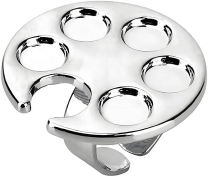 Silver Mini Manicure Palette – Metal Paint Palette for Nail Art & Makeup