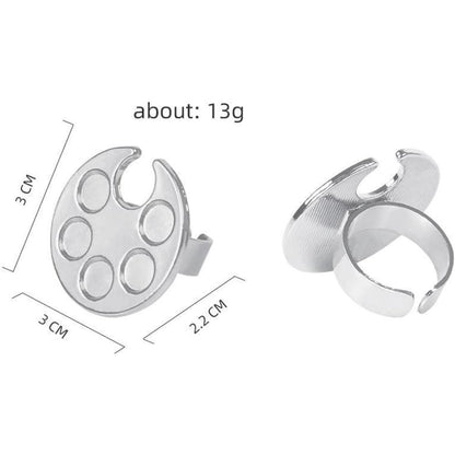 Silver Mini Manicure Palette – Metal Paint Palette for Nail Art & Makeup