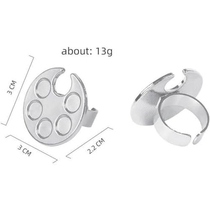 Silver Mini Manicure Palette – Metal Paint Palette for Nail Art & Makeup