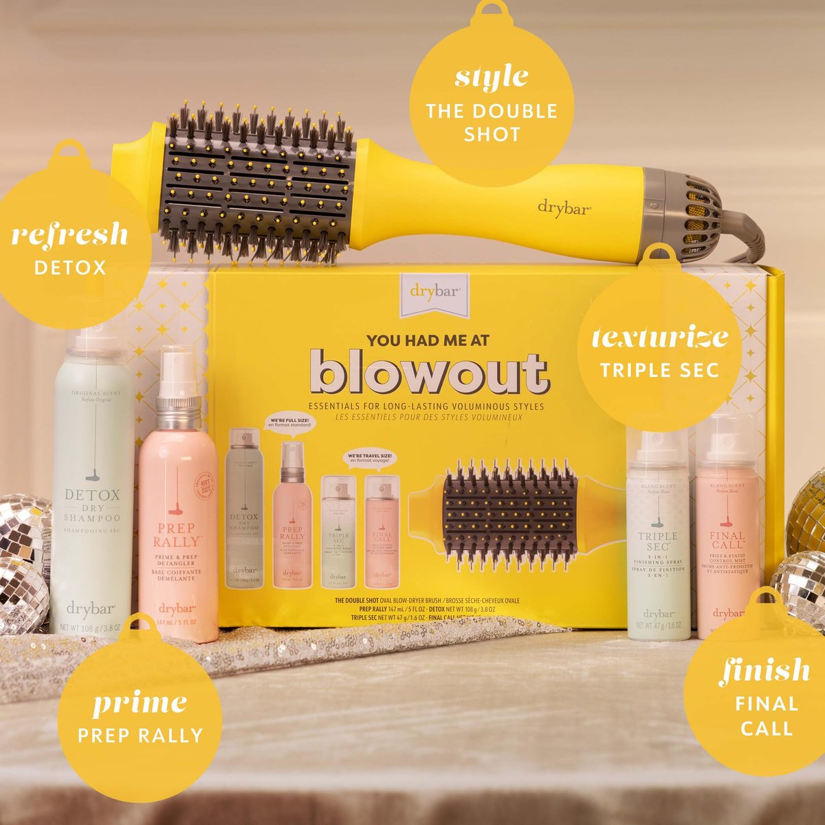 Drybar You Had Me at Blowout Kit | Refresh, Prime, Style, Texturize & Finish for 8-Hour Volume Avelisse