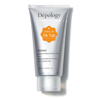 Depology Ultra-Size Firming Retinol Body Lotion for Crepey Skin & Keratosis Pilaris - Anti-Aging Moisturizer with 0.05% Retinol, AHA & Collagen, 10.14 fl oz Avelisse