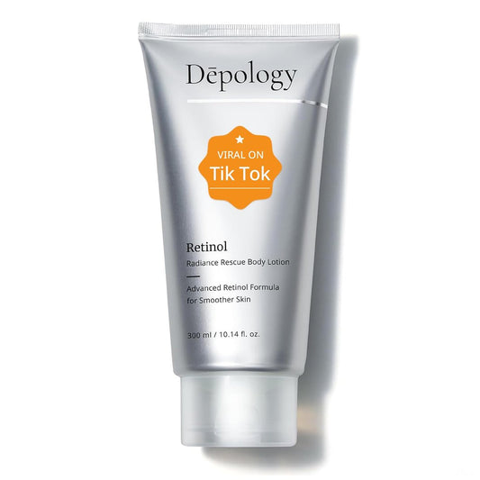 Depology Ultra-Size Firming Retinol Body Lotion for Crepey Skin & Keratosis Pilaris - Anti-Aging Moisturizer with 0.05% Retinol, AHA & Collagen, 10.14 fl oz Avelisse