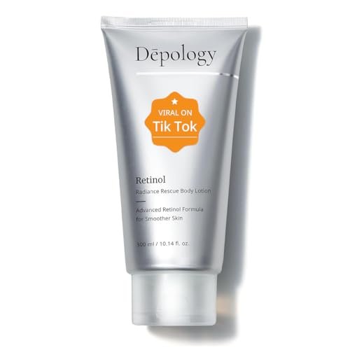Depology Ultra-Size Firming Retinol Body Lotion for Crepey Skin & Keratosis Pilaris - Anti-Aging Moisturizer with 0.05% Retinol, AHA & Collagen, 10.14 fl oz Avelisse