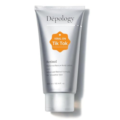 Depology Ultra-Size Firming Retinol Body Lotion for Crepey Skin & Keratosis Pilaris - Anti-Aging Moisturizer with 0.05% Retinol, AHA & Collagen, 10.14 fl oz Avelisse